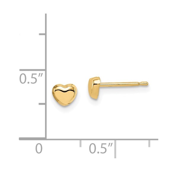 14k Yellow Gold Madi K Children's Kids Girls Jewelry Heart Post Earrings